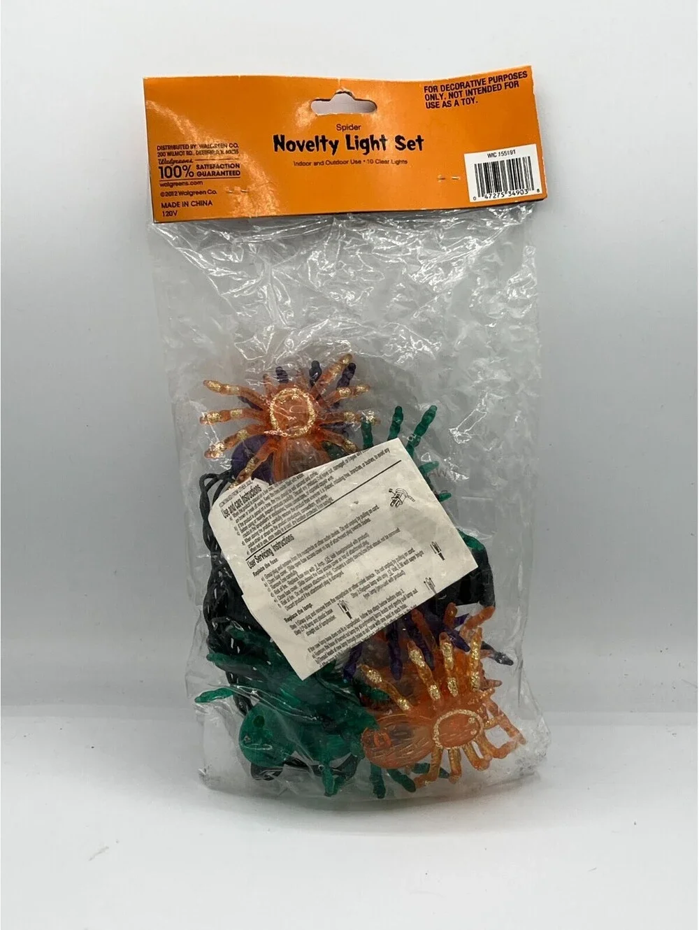 2012 Indoor/Outdoor Spider Novelty Light Set by Walgreens Never been Opened